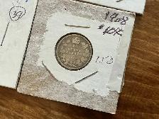 Antique CANADIAN Coins 1890 20c, 1902 5c,  1908 10c, 1916 50c ! - Photo 4