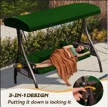 3-Seat Patio Porch Swing with Adjustable Canopy - Photo 2