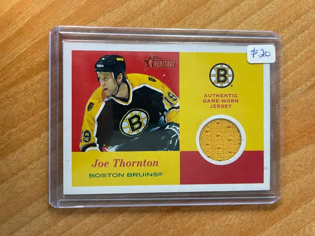 2001-02 Topps Heritage Jerseys #JJT Joe Thornton Boston Bruins