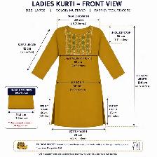 Brand New Mustard Indian Ladies Kurti | Viscose | Size Large
