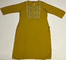 Brand New Mustard Indian Ladies Kurti | Viscose | Size Large - Photo 2
