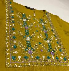 Brand New Mustard Indian Ladies Kurti | Viscose | Size Large - Photo 3
