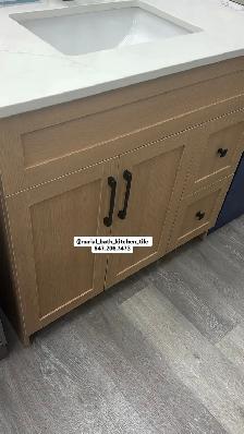 Bathroom Vanity, Kitchen Cabinet, Countertop, Mirror, Faucet