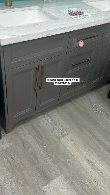 Grey Vanity, Kitchen Cabinet, Countertop, Smart Toilet