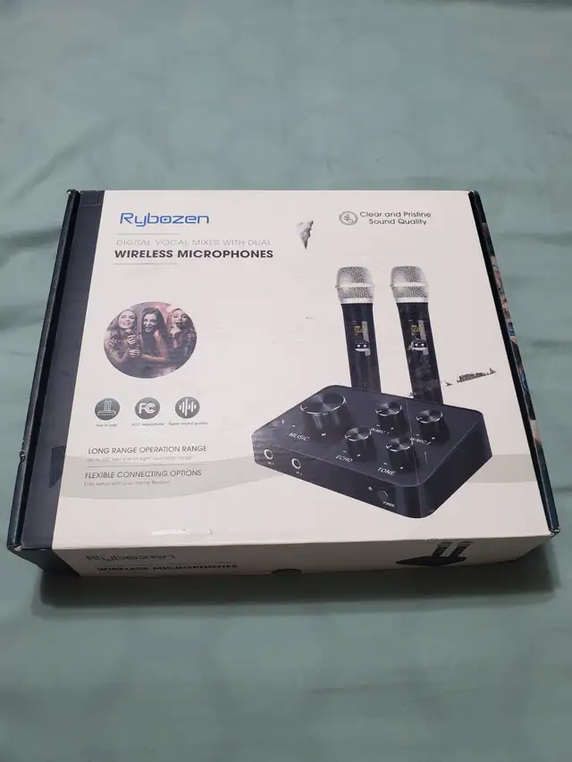 Dual UHF Karaoke Microphone System – HDMI ARC/Optical/Aux for TV