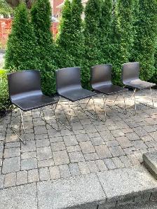 Bernhard Ikea Chairs - Set of 4 Brown Leather with Chrome Legs - Photo 2