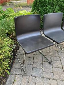 Bernhard Ikea Chairs - Set of 4 Brown Leather with Chrome Legs - Photo 3