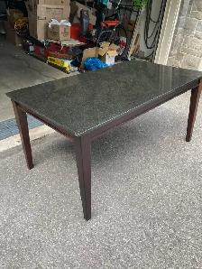 Uba Tuba Granite Dining Table with Ikea Leather Chairs - Photo 4