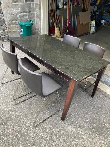 Uba Tuba Granite Dining Table with Ikea Leather Chairs - Photo 6