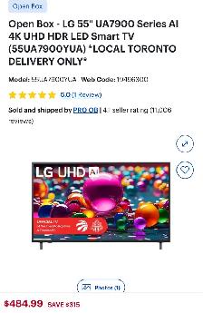 LG 55' UA7900 Series AI 4K UHD HDR LED Smart TV