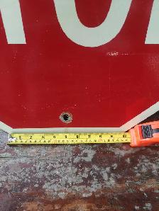 Vintage Solid Steel (Porcelain?) Stop Sign - Photo 2