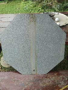 Vintage Solid Steel (Porcelain?) Stop Sign - Photo 6