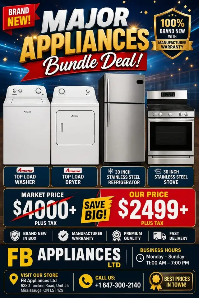 MAJOR APPLIANCES BUNDLE DEAL