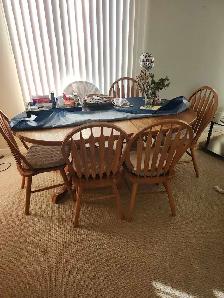 6  oak chairs