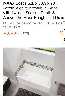 Soaking bathtub, brand new!