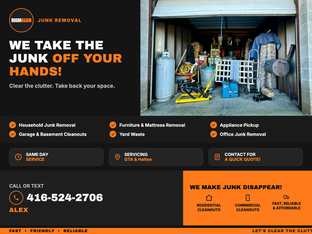 Junk Removal & Hauling – Same Day/ Next Day – Mississauga & GTA