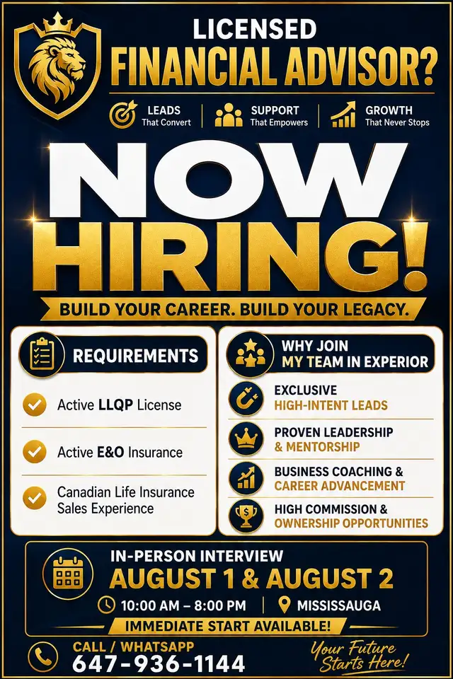 Now Hiring Licensed Financial Advisors | Exclusive Leads