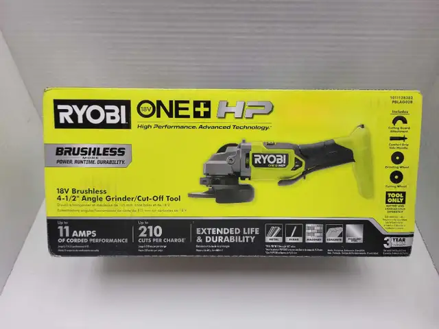 Ryobi PBLAG02B 18v 4 1/2' Grinder Tool OnlyNEW