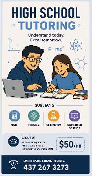 High School Math, Physics, Chemistry & Computer Science Tutor |