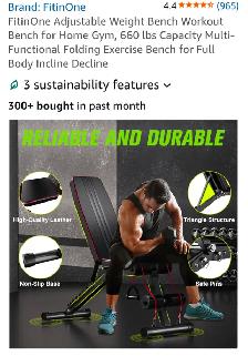 FitinOne Adjustable Weight Bench - Photo 2