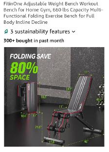 FitinOne Adjustable Weight Bench - Photo 4