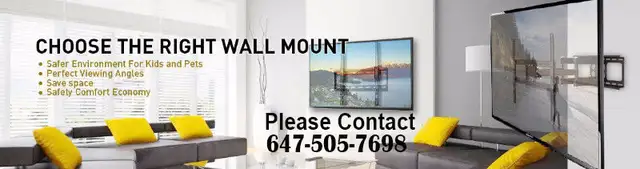 Same-day Professional TV Wall mounting  Service - 647-505-7698