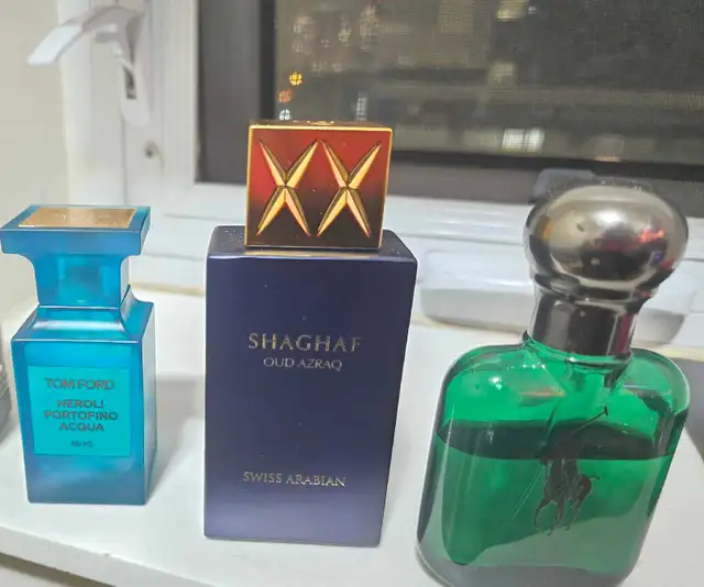 ..Tom Ford Purfume, Neroli Acqua, Shaghaf Oud, Polo Green