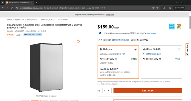 Mini Refrigerator - Brand New!! Only 1 left!!