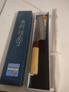 Yuki Santoku masakage knife and sharpening rod $300 like new - Photo 2