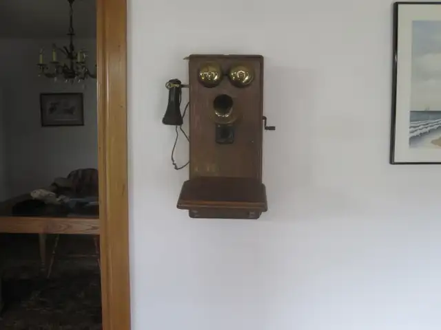 Vintage hand crank wall phone