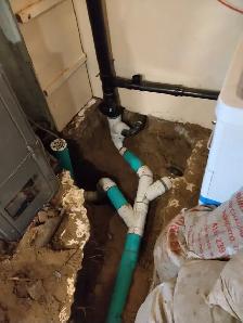 ROUGH IN WASHROOM DRAIN SNAKE WATERPROOFING WET BASEMENT FLOOR - Photo 8