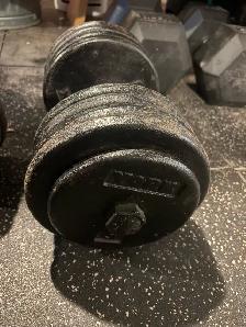 95lbs York steel dumbbells - Photo 2