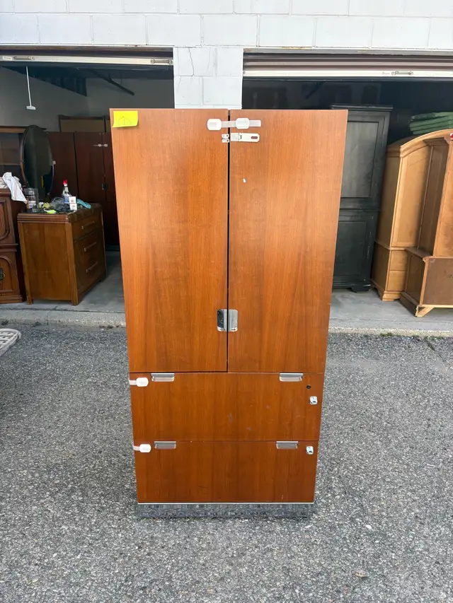 Free delivery used Wooden Cabinet with Shelves and Drawers