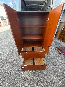 Free delivery used Wooden Cabinet with Shelves and Drawers - Photo 4