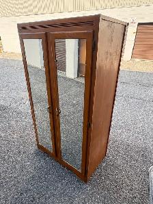 Free delivery used antique Wooden Armoire with Mirrored Doors - Photo 4