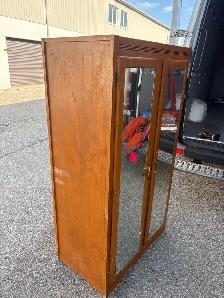 Free delivery used antique Wooden Armoire with Mirrored Doors - Photo 5
