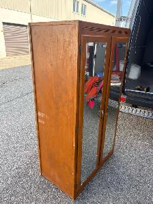 Free delivery used antique Wooden Armoire with Mirrored Doors - Photo 6