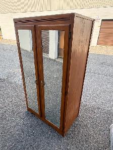 Free delivery used antique Wooden Armoire with Mirrored Doors - Photo 7