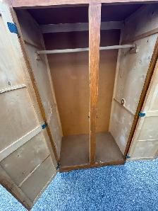 Free delivery used antique Wooden Armoire with Mirrored Doors - Photo 8