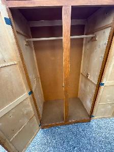Free delivery used antique Wooden Armoire with Mirrored Doors - Photo 10