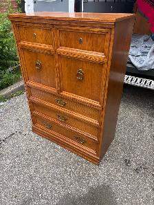 Free delivery used Oak Wood Dresser / Chest of Drawers - Photo 2