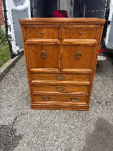 Free delivery used Oak Wood Dresser / Chest of Drawers - Photo 3