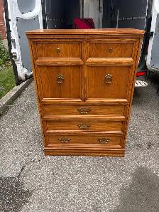 Free delivery used Oak Wood Dresser / Chest of Drawers - Photo 4