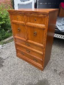 Free delivery used Oak Wood Dresser / Chest of Drawers - Photo 5