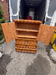 Free delivery used Oak Wood Dresser / Chest of Drawers - Photo 8