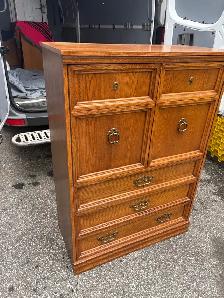 Free delivery used Oak Wood Dresser / Chest of Drawers - Photo 9