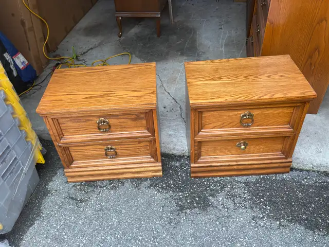 Free delivery used Pair of Oak Nightstands