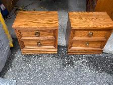 Free delivery used Pair of Oak Nightstands - Photo 3