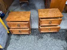 Free delivery used Pair of Oak Nightstands - Photo 4