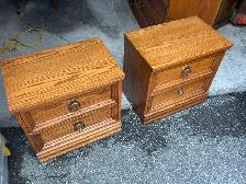 Free delivery used Pair of Oak Nightstands - Photo 6